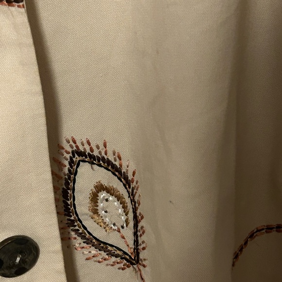 Indigo Moon Vtg floral embroidered/stitched Jacket Size 1x - Picture 6 of 7